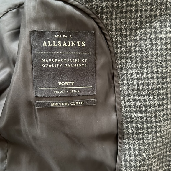 All saints grey/ black mallalieus jacket - Picture 2 of 4